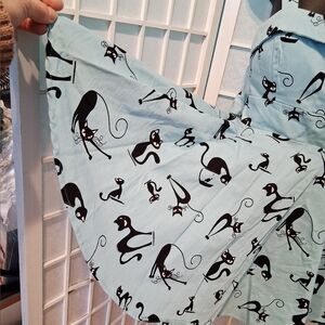 Chic Blue Cat Patterned Women's Dress 6440